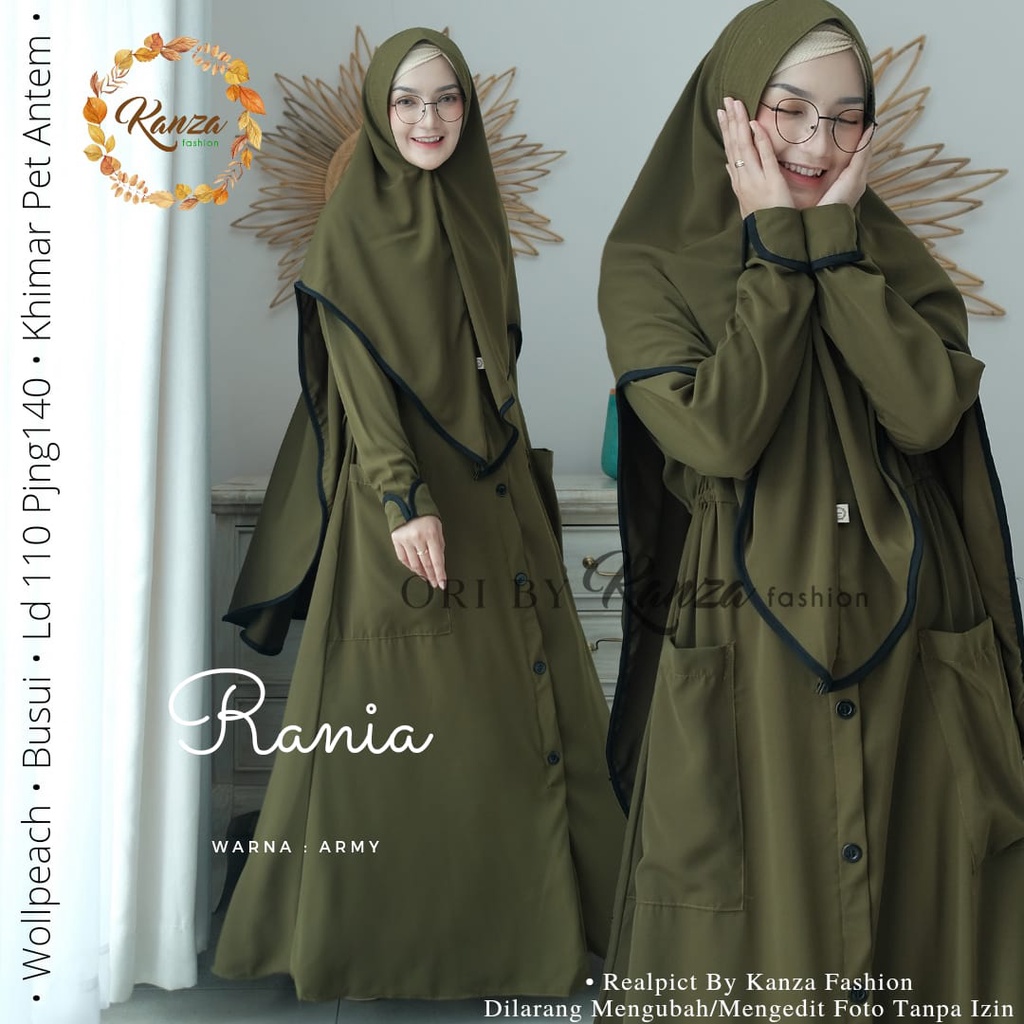 RANIA GAMIS SYARI MUSLIM original produk by kanza fashion