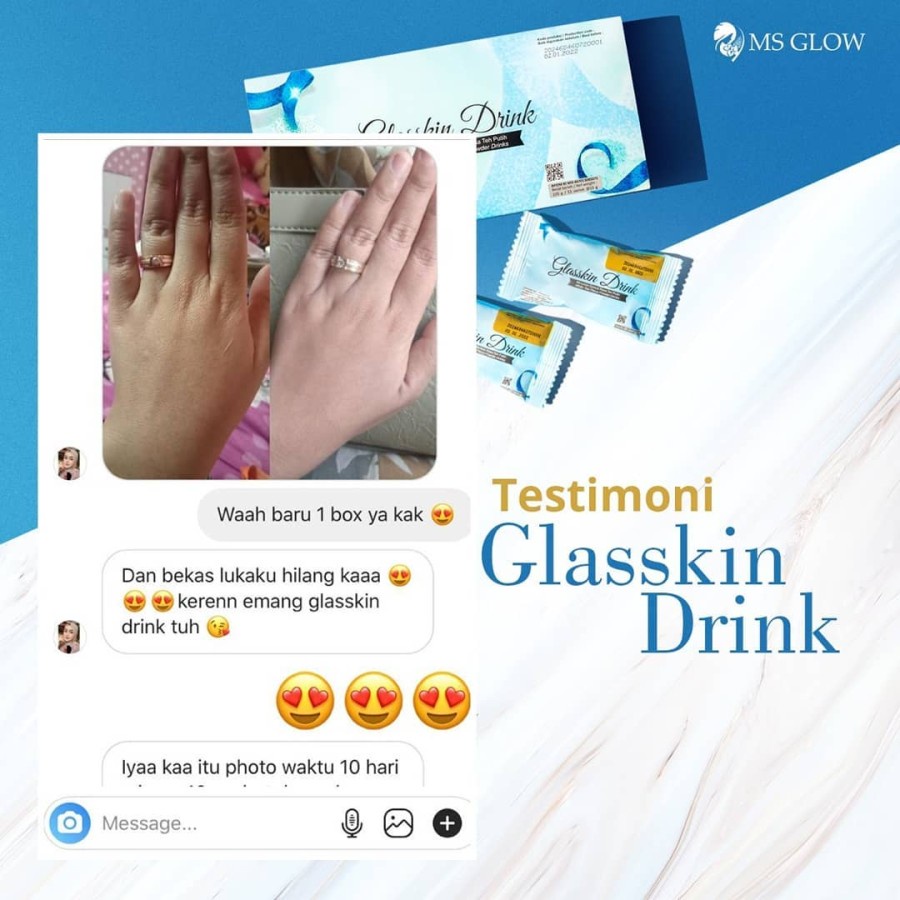 Glasskin Drink MS Glow ORIGINAL Mencerahkan Melembabkan Kulit dari Dalam - Suplemen Kecantikan