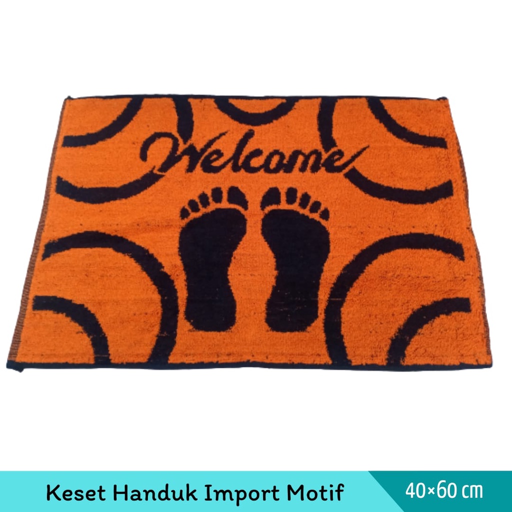 Keset Handuk Motif Salur / Keset Stripe dengan Ukuran 40x60cm - 100% bahan Katun Lembut