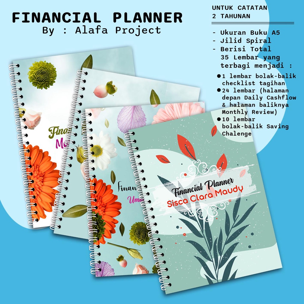 

AlafaProject Financial Planner Custom 1 Buku Untuk 2 Tahun / Catatan Keuangan Custom 013-016