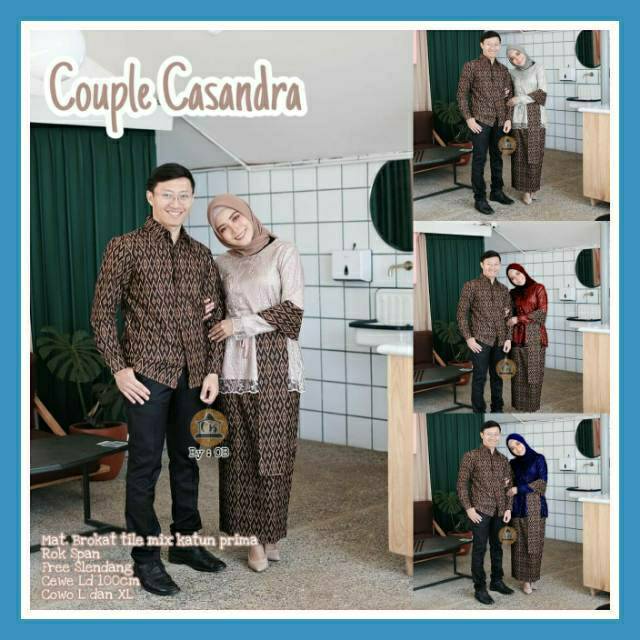 KHANSABATIK TERMURAH!!! KEBAYA COUPLE SEMI PRANCIS KATUN BAHAN KEBAYA SEMI FRANCE CORNELI COUPLE CASANDRA BATIK COUPLE / BAJU KONDANGAN LAMARAM WISUDA / FASHION MUSLIM KEKINIAN 2022