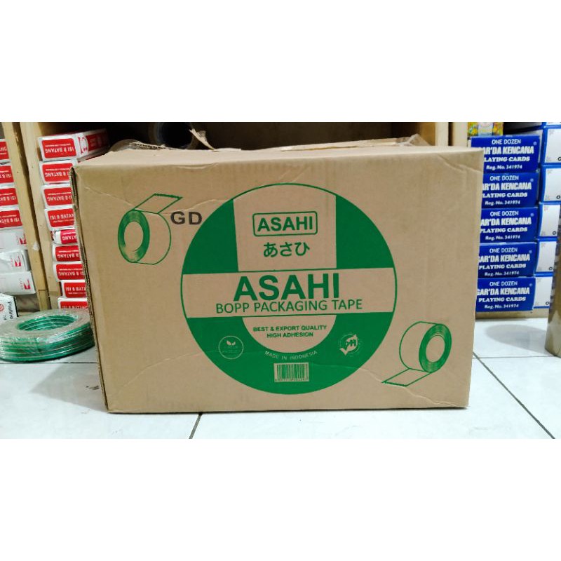 Lakban Asahi Coklat size 48mm /100 yard isi 6 pcs