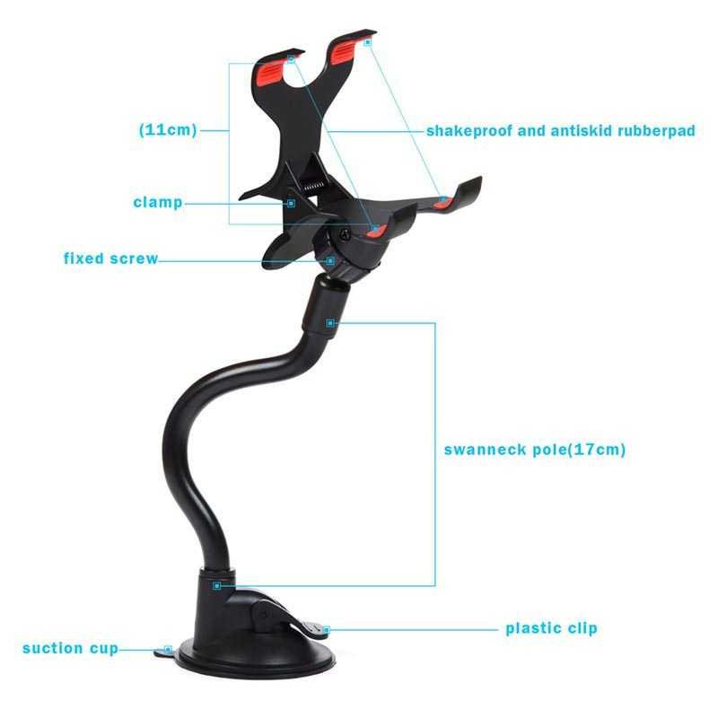 Holder HP Mobil Lazypod Flexible Neck 3.5-6 Inch Car Bracket Stand Smartphone Lazy Pod Handphone