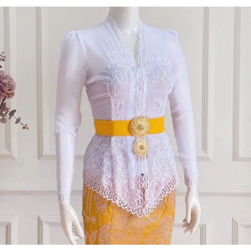 KEBAYA BORDIR TANGAN PANJANG/ KEBAYA BORDIR BALI TERBARU/ BAGUS MURAH/ KEBAYA BORDIR PUTIH