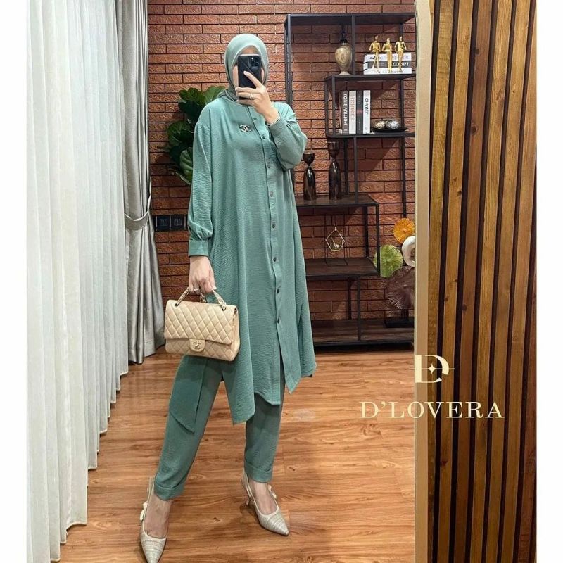 Vira One Set Fashion Muslim Jumbo Ld 120 cm  Setelan Wanita Kekinian Terbaru Bahan Katun Crinkle Air Flow Premium Harga Kompetitif Murah-Mint