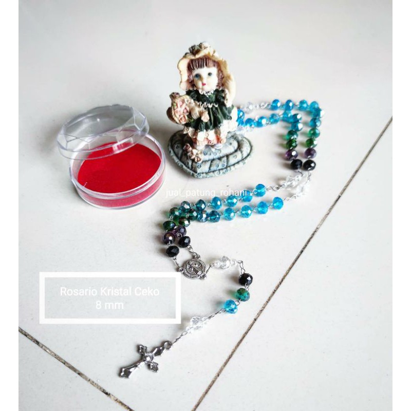 Rosario Kristal Ceko 8 mm BIRU GRADASI