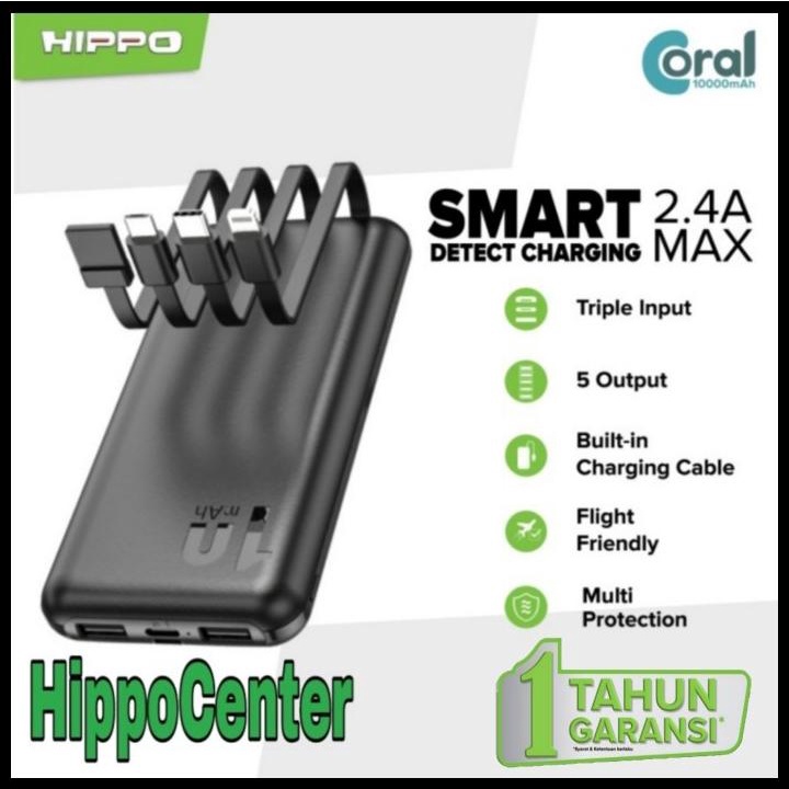 Hippo Power Bank Coral 10000Mah 5 Output - Smart Detect Charging