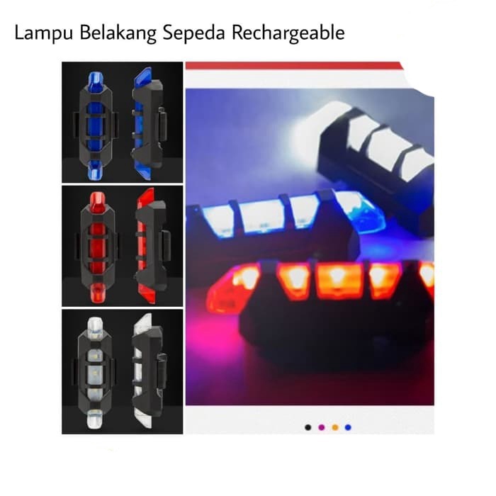 Lampu Sepeda depan dan Belakang LED