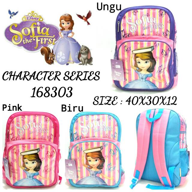 Tas sekolah anak cewek backpack character sofia 168303 terbaru