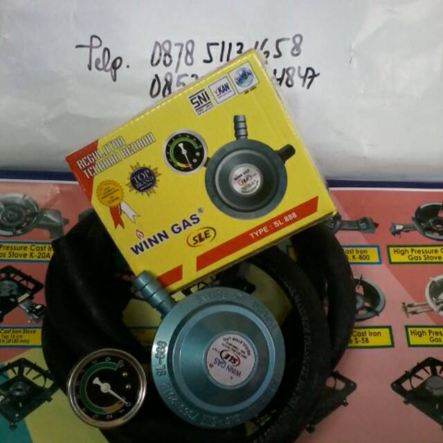 Regulator matic anti meledak SLE GAS 888 ( biogaz) & selang 3 lapis
