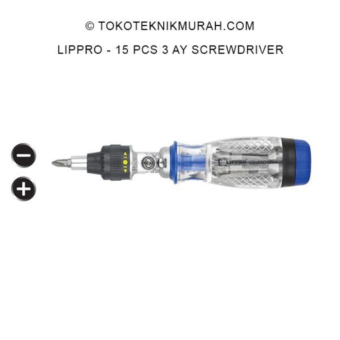 Lippro 129-01 Obeng Tembus 3 Way 15 Pcs