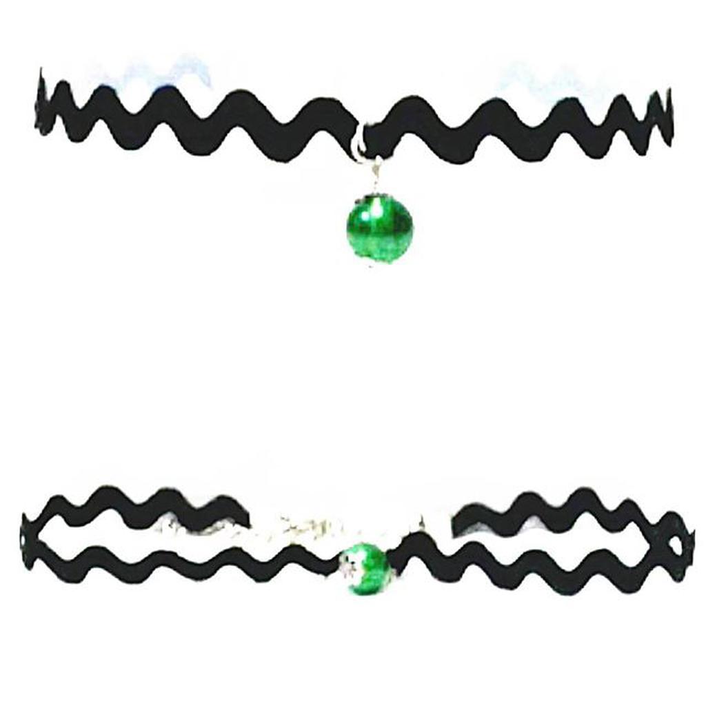 Zigzag Choker Necklace Dark Green Pearl | Kalung Handmade