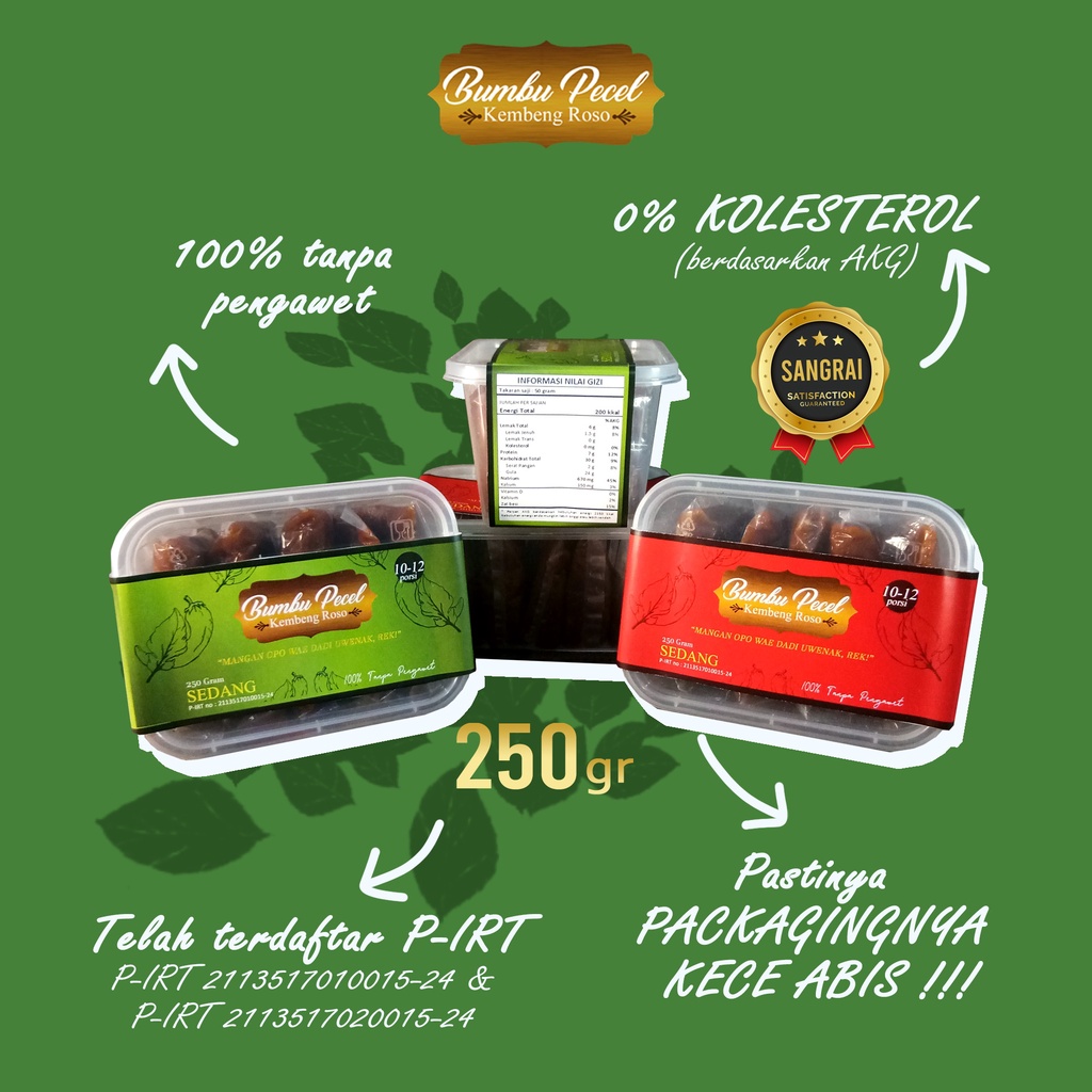 

Bumbu Pecel Kembeng Roso Khas JAwa Timur varian PEDAS 250 gram