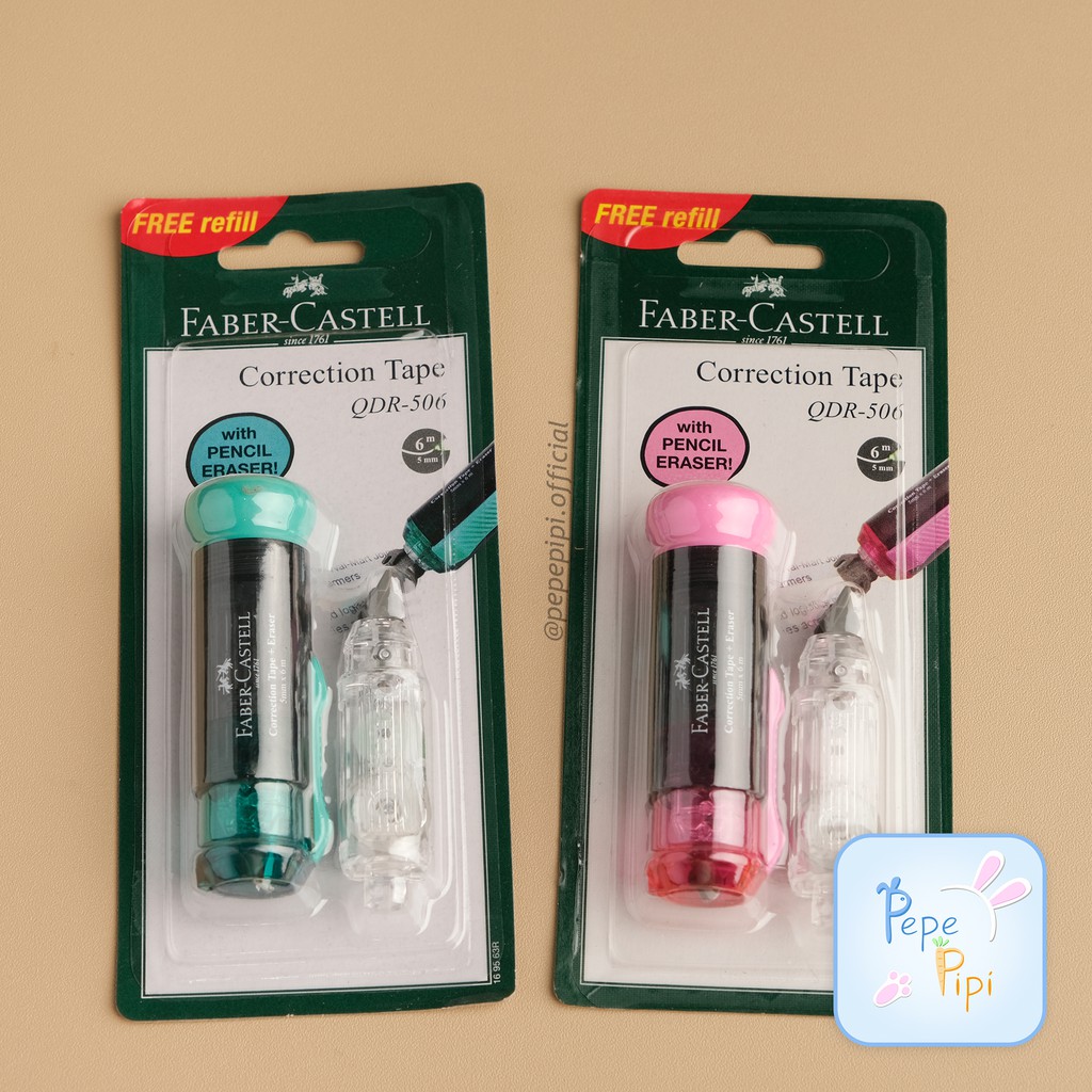 Tip-x + Penghapus Faber Castell QDR-506 Tipex Tip Ex 2 Ujung Setip Stip Eraser Tipex Kertas