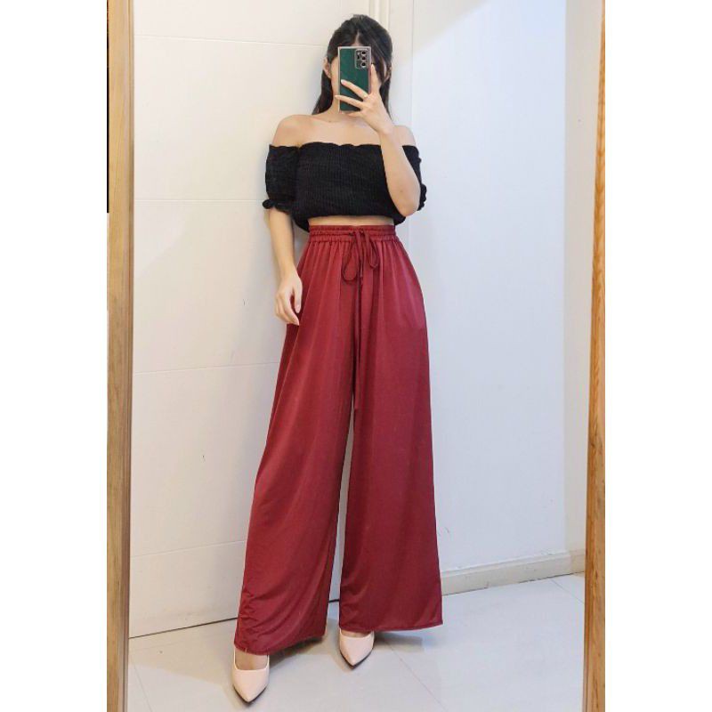 CELANA KULOT SERUT SEOUL HIGHTWAIST KULOT CELANA RIBBON WANITA PANJANG / DAILY KULOT JUMBO / CELANA PANJANG WANITA / KULOT SCUBA PANJANG Celana Kulot polos Panjang Wanita Polos celana kulot scuba panjang KULOT SCUBA RELACO PANJANG