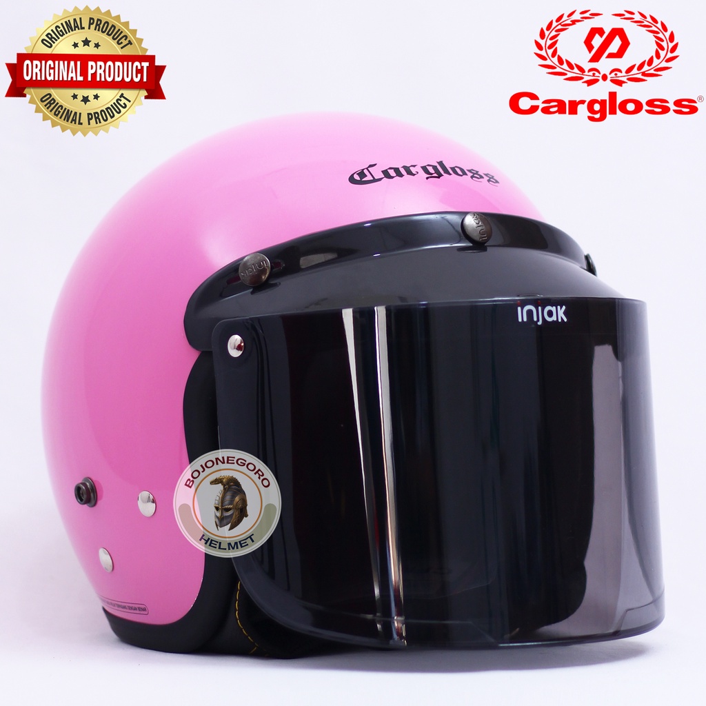 Helm Cargloss PINK Retro Helm Half Face Original Cargloss Free Visor