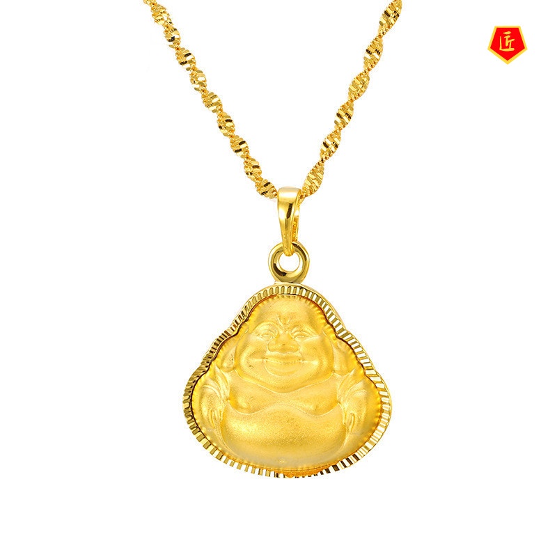 [Ready Stock]Gold Maitreya Buddha Necklace Blessing Pendant