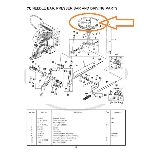 241092 Synchro Pulley - Poli Timing Belt Mesin Jahit Karung NP7A