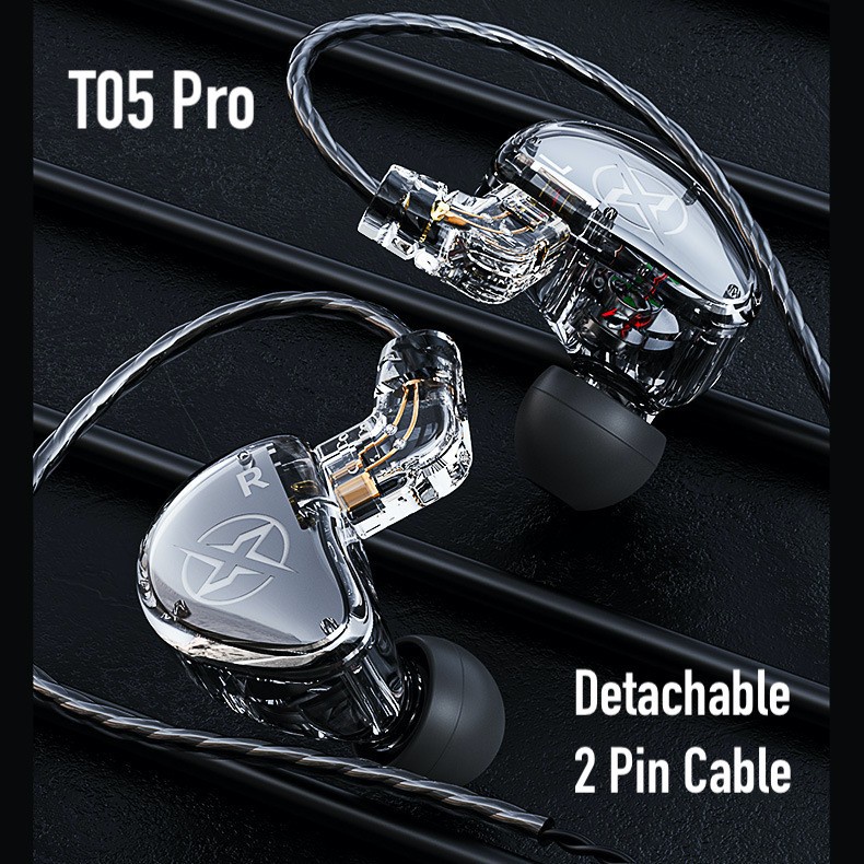 T05 Pro HiFi Headset Deep Bass Earphone Detachable Cable With Mic