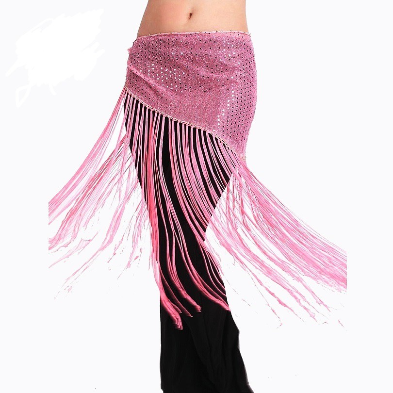 Belly Dance Tassel Hip Scarf Sabuk Pinggul Tari Perut Rumbai Rok India Tribal Aksesosir Menari Zumba