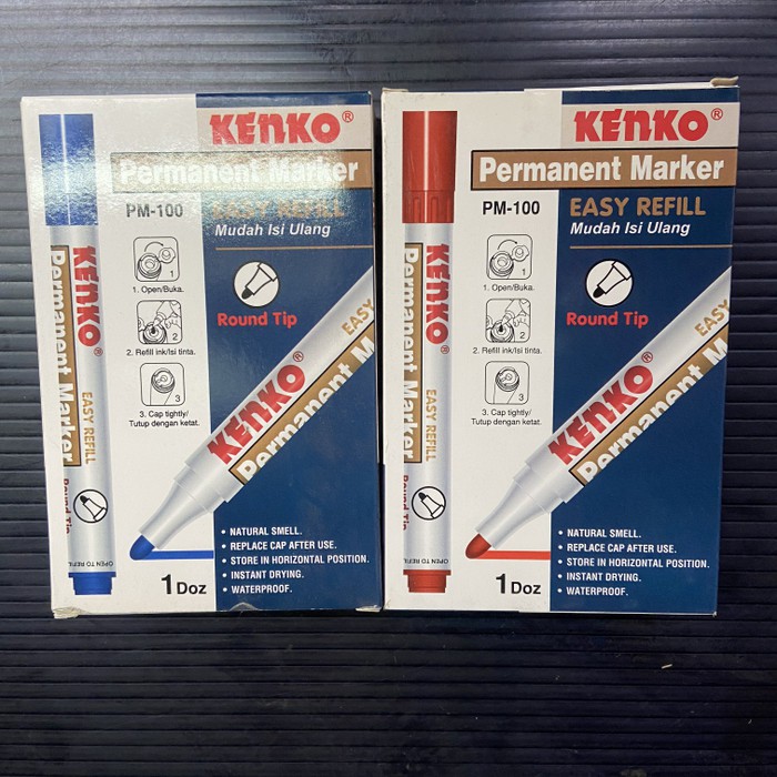 

Spidol Kenko PM100 (Merah/Biru) (Per Lusin) Spidol Permanen