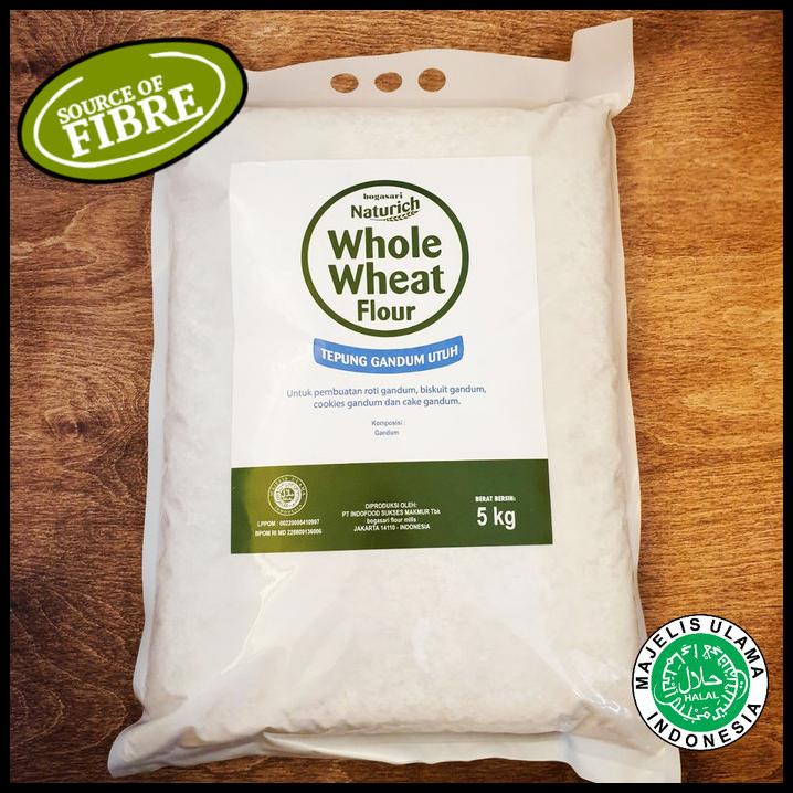 

Tepung Gandum Utuh Bogasari Naturich 5Kg / Untuk Roti Cookies Gandum