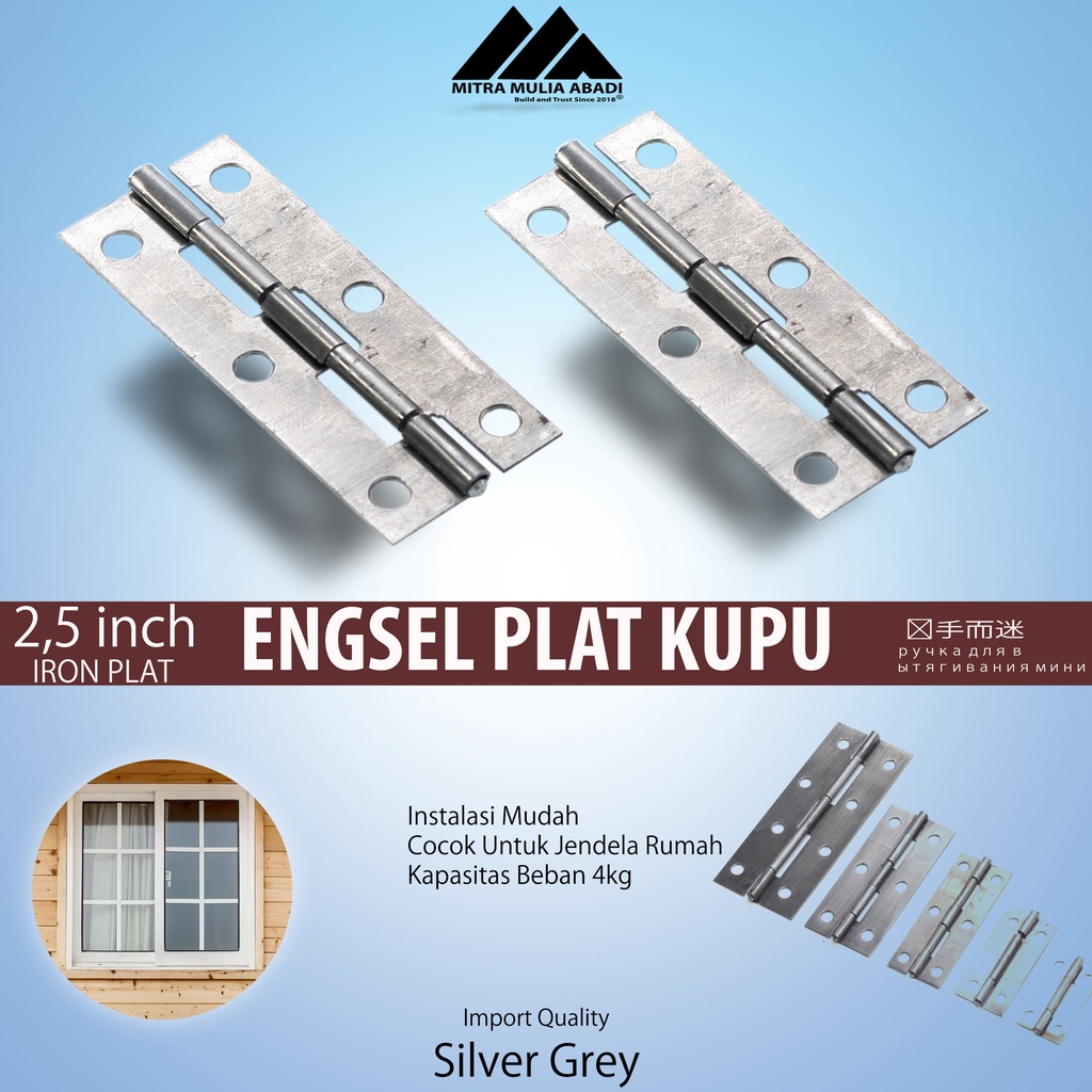 Engsel Kupu Plat Besi 2.5 inch &quot; Hinges Jendela Pintu 6cm