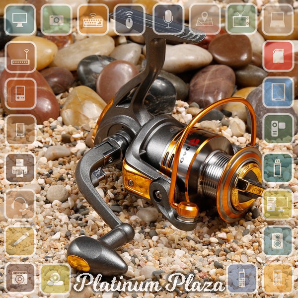 Debao Gulungan Pancing DB3000A Metal Fishing Spinning Reel 10 Ball Bearing - Golden`6EPRE2-