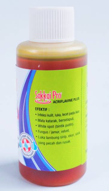 Sakkai Pro Acriflavine Plus 100ml Sakkai Kuning Obat Khusus Ikan Hias akuarium