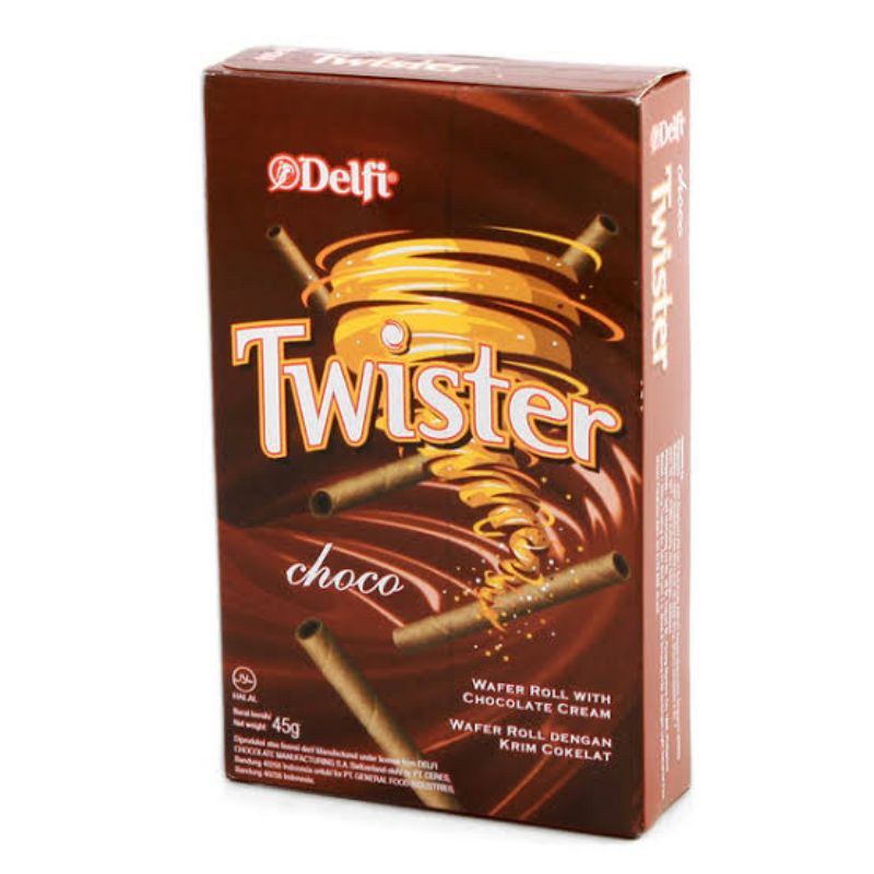 Twister Wafer Rolls Chocolate 45g