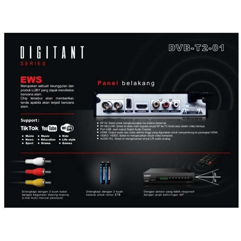 Set Top Box Digital DVB T2-01/ STB Digital Luby