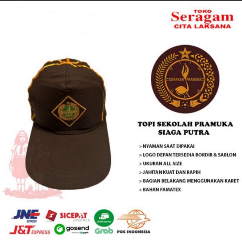 Topi SD SMP SMA PRAMUKA SIAGA Putra Putri Seragam Sekolah