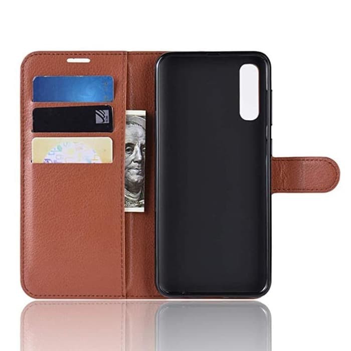 Samsung A10 Flip Cover Wallet Leather  (Casing Original)