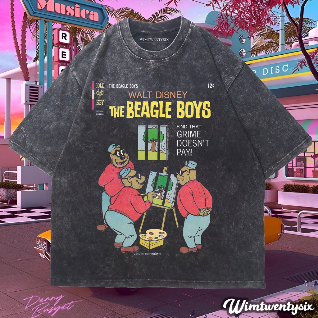 t-shirt oversized | kaos oversize | kaos washing | kaos walt disney the beagle boys grime