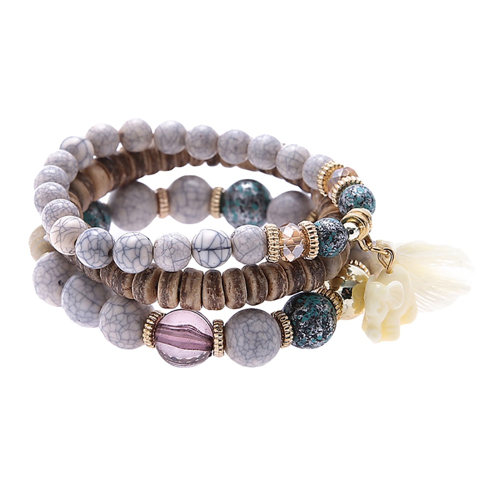 Hu Hu Hu Hu Hu Alat Bantu Pasang Kacamata♡ Gelang Manikmanik Turquoise Imitasi Multi Layer Bandul Desain Gajahrumbai Gaya Etnik Menarik Untuk Wanita