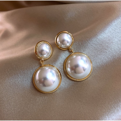 ANTING KOREA RETRO PEARL ANTING TITANIUM TUSUK ANTI KARAT GIWANG ELEGANT AKSESORIS WANITA FASHION IMPORT ANT44