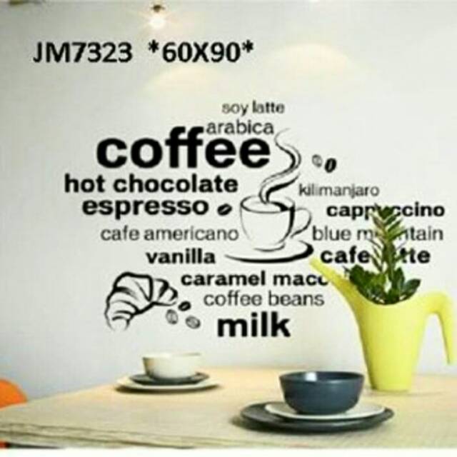 Wallsticker coffee cafe kitchen tulisan sticker dinding