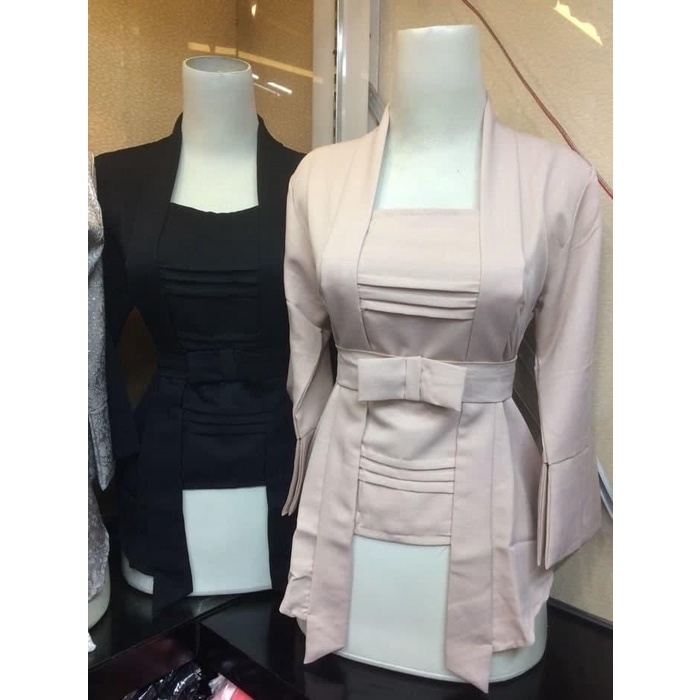 Atasan Kebaya Modern Kutubaru Hitam Dan Ivory 071