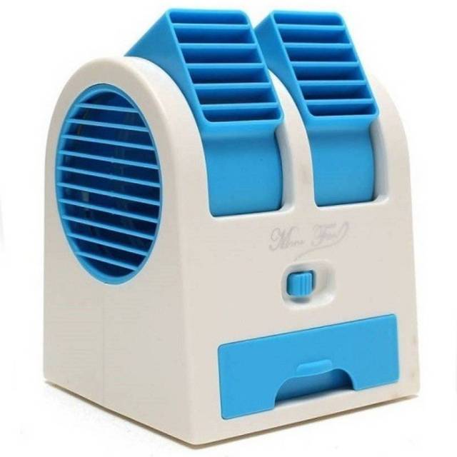 AC Duduk Mini Portable Double Cooler Fan Kipas Angin Aroma Terapi