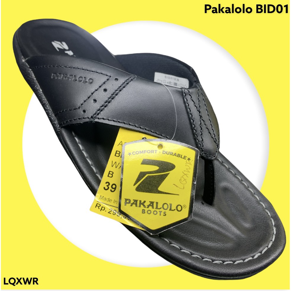 Sandal Pakalolo BID01 Black - Sandal Pria - Sandal Cowok - Sandal Kulit - Sandal Keren - Sandal Bagu