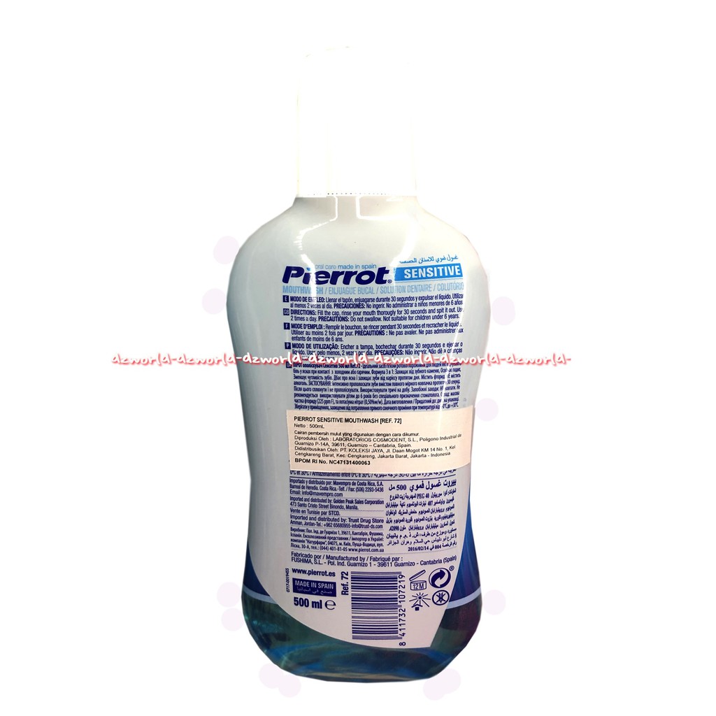 Pierrot Sensitive Mouthwash Tooth 500ml Obat Kumur Kumur Untuk Gigi Sensitif Pierot Sensitive Teeth