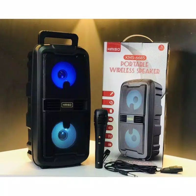 kimiso KMS 6685 / 6686 speaker bluetooth portabel karaoke free mic