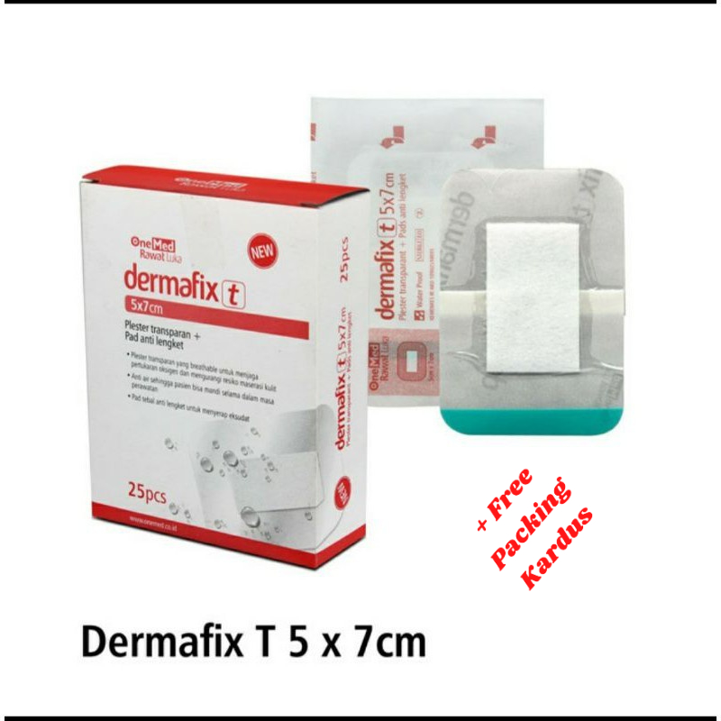 Dermafix T 10 x 8cm Onemed Plester Luka Transparan Plester Luka Anti Air Plester Anti Lengket P3K