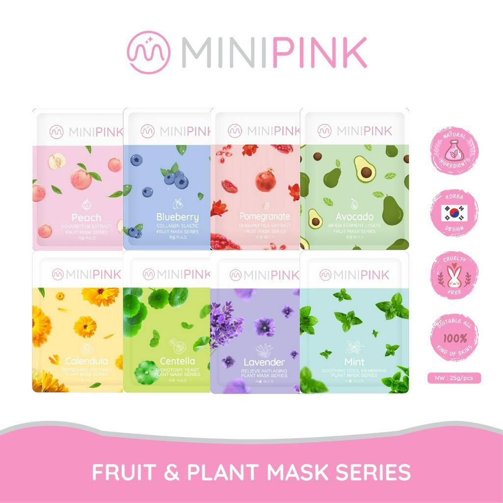 MINIPINK Fruit Plant Moisturizing Sheet Mask Masker Wajah MP001