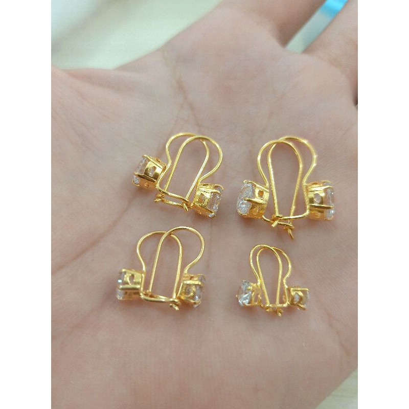 ANTING DESI MATA PERAK 925 LAPIS MAS KUNING 24K