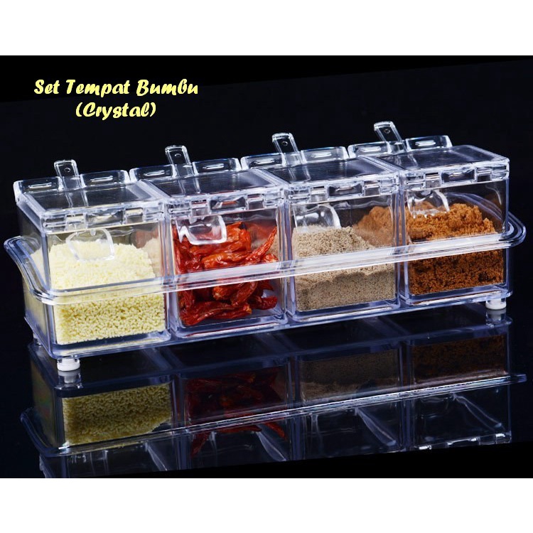 Tempat Bumbu Dapur Cristal Transparant Kitchen - Crystal Seasoning Box