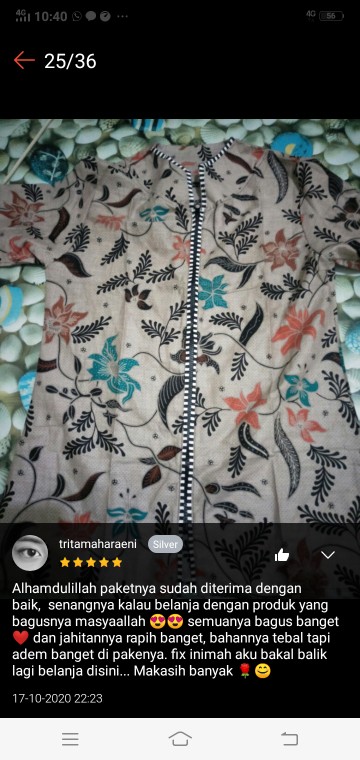 Tey-17 Batik Wanita Asj Sa Hrb026 Kenongo Kemeja Tosca Pendek