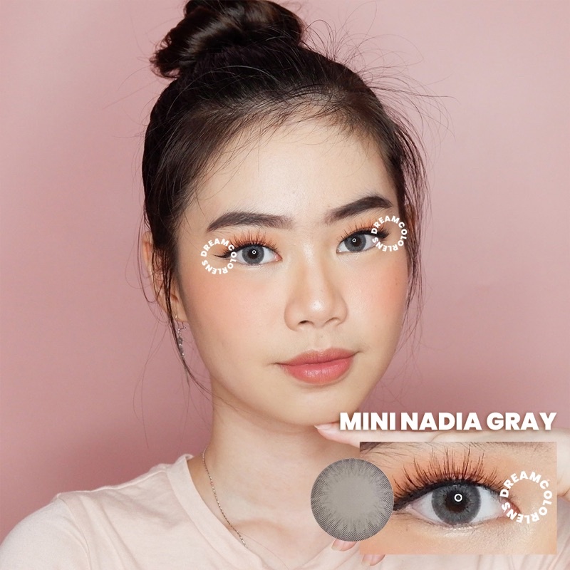 Softlens Kitty Kawaii Mini Nadia Gray / Grey / Abu Normal Minus Beda Minus