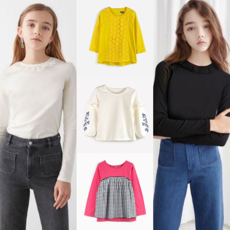 PHI328 Atasan Kaos Anak Perempuan Remaja Classic Elfindoll