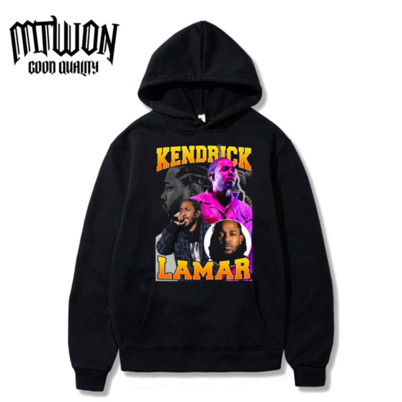 Jaket Hoodie KENDRICK LAMAR rap tee bootleg rapper jacket non Zipper hitam pria wanita dewasa tee ka